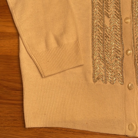 Banana Republic ivory beaded cardigan - Picture 3 of 6